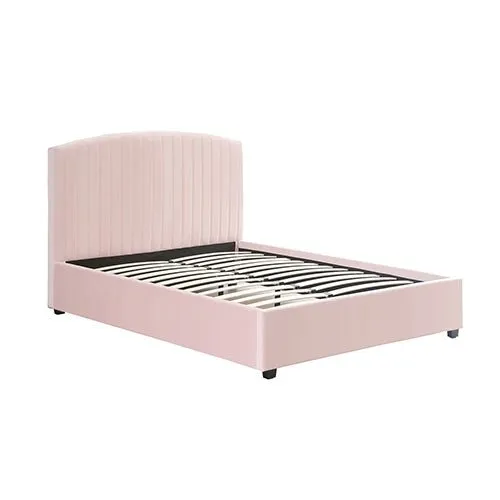 Camira Queen Size Velvet Bed Frame Pink