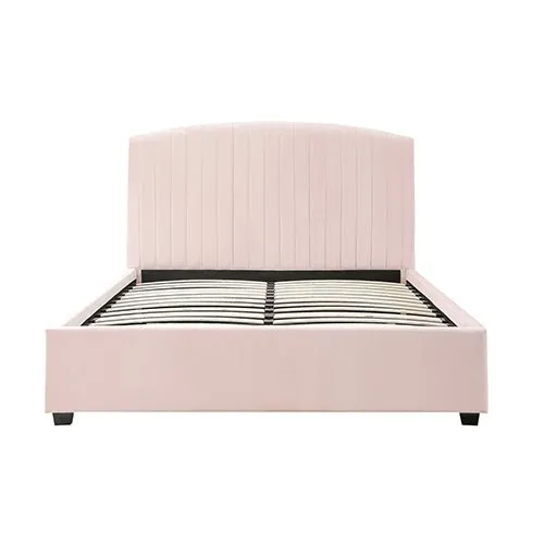 Camira Queen Size Velvet Bed Frame Pink