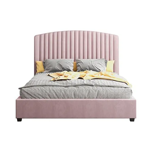 Camira Queen Size Velvet Bed Frame Pink