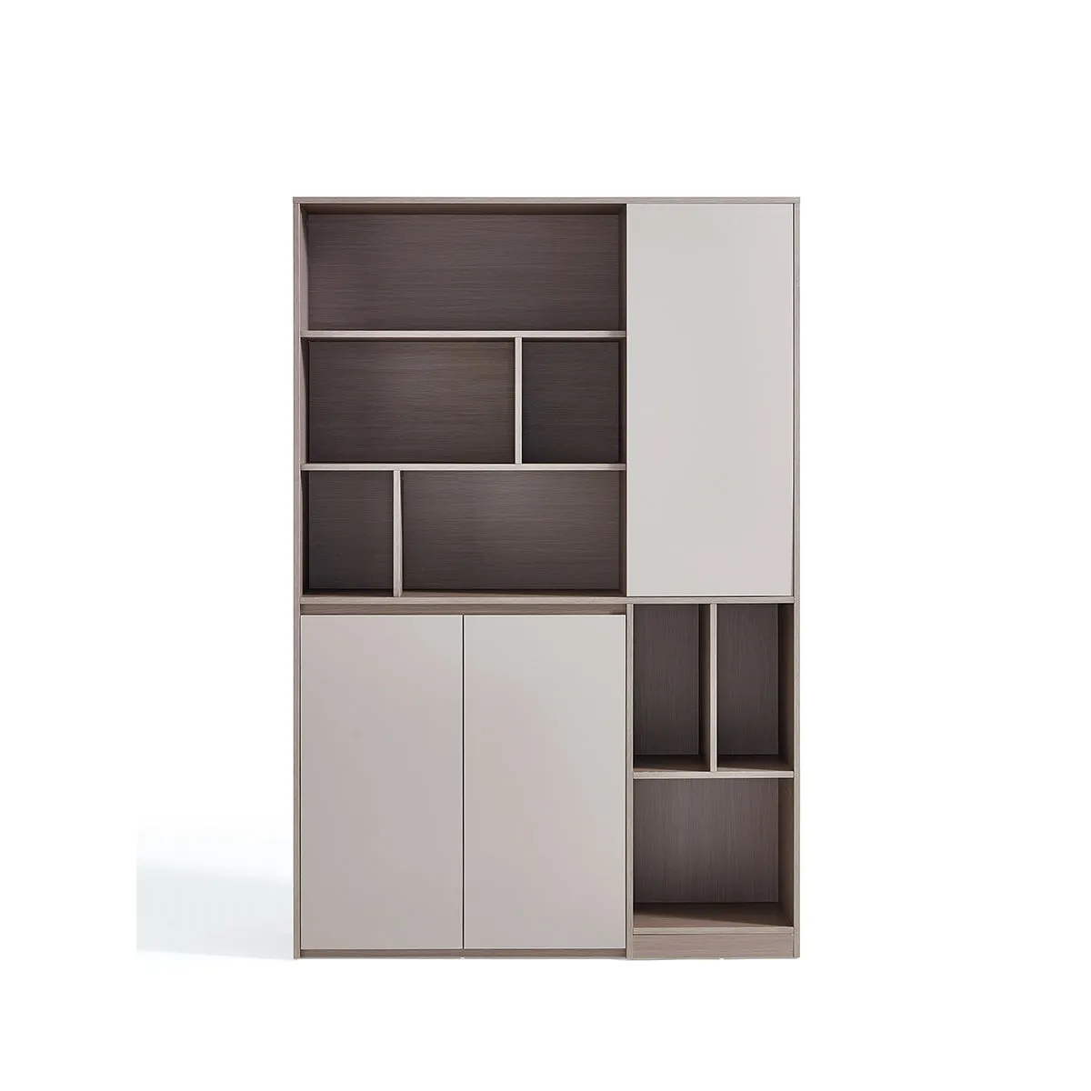 Cappuccino Taupe Cabinet Bookshelf