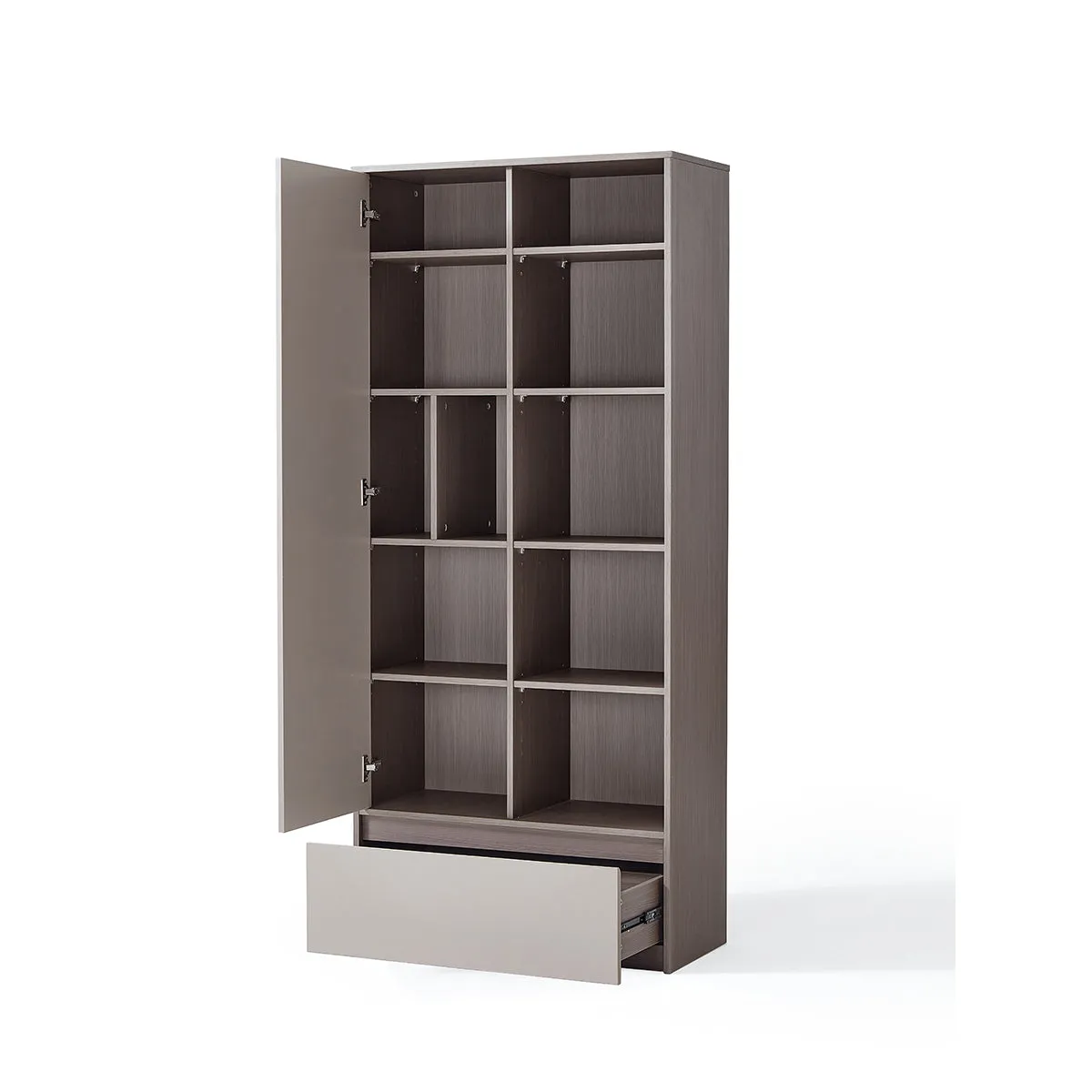 Cappuccino Taupe Cabinet Bookshelf