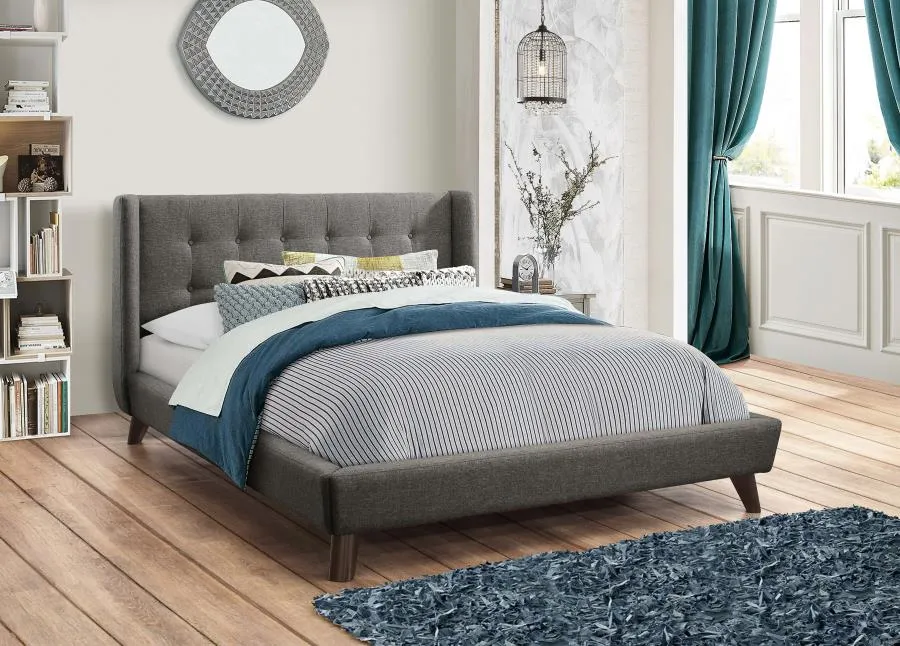 Carrington Button Tufted Bed Grey