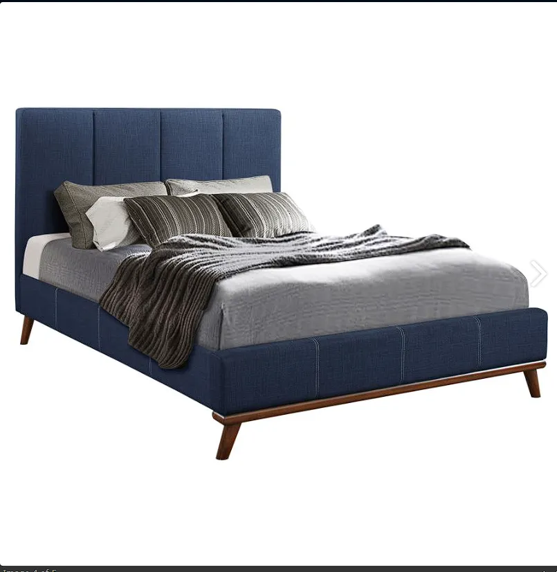 Charity Queen Upholstered Bed Blue