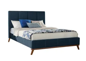 Charity Queen Upholstered Bed Blue