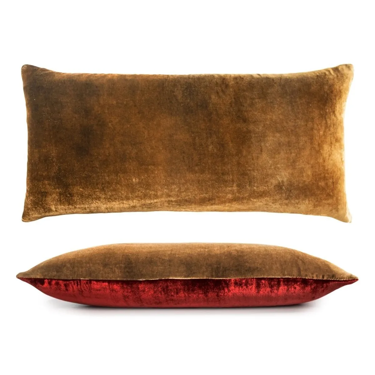 Copper Ivy & Paprika Two Tone Ombre Velvet Pillow