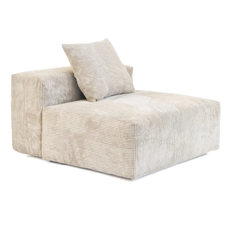 Corduroy, 4 Seater Modular Sofa -Beige