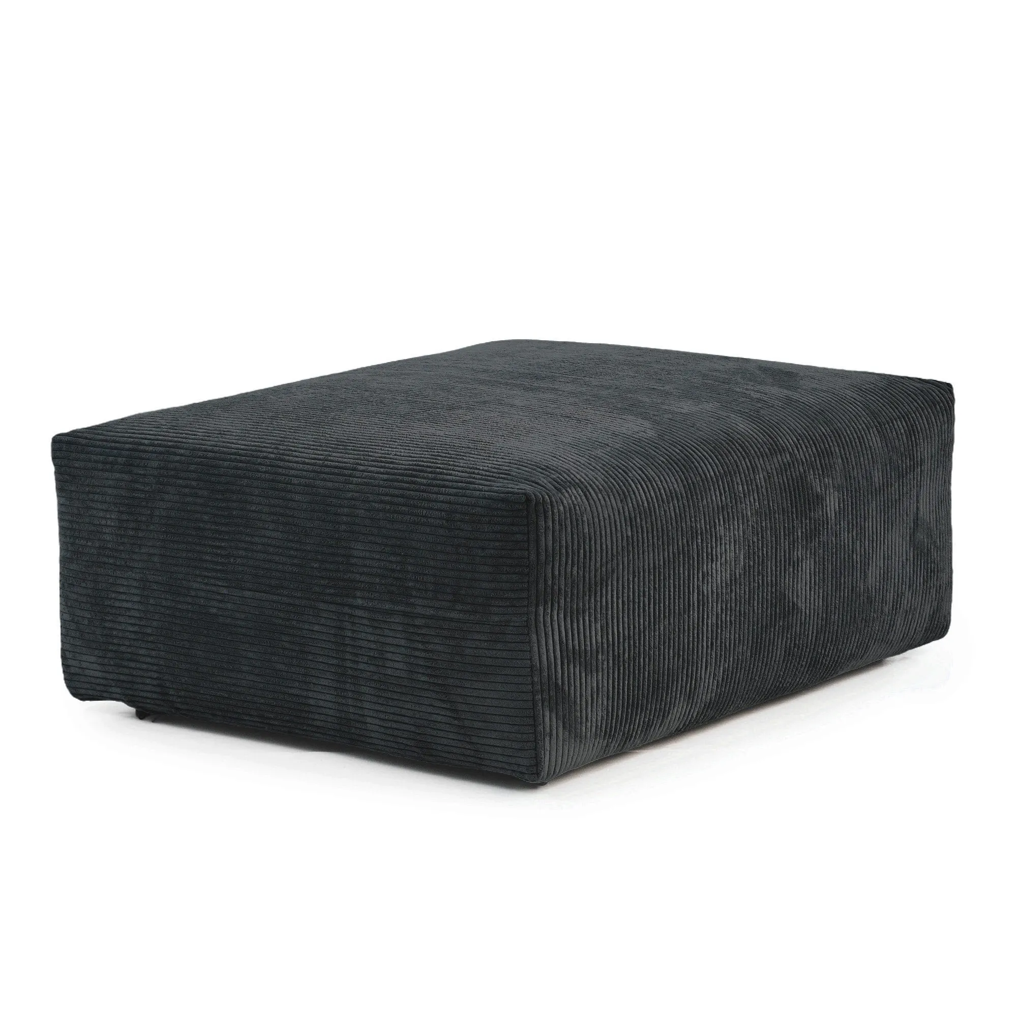 Corduroy  Ottoman- Black