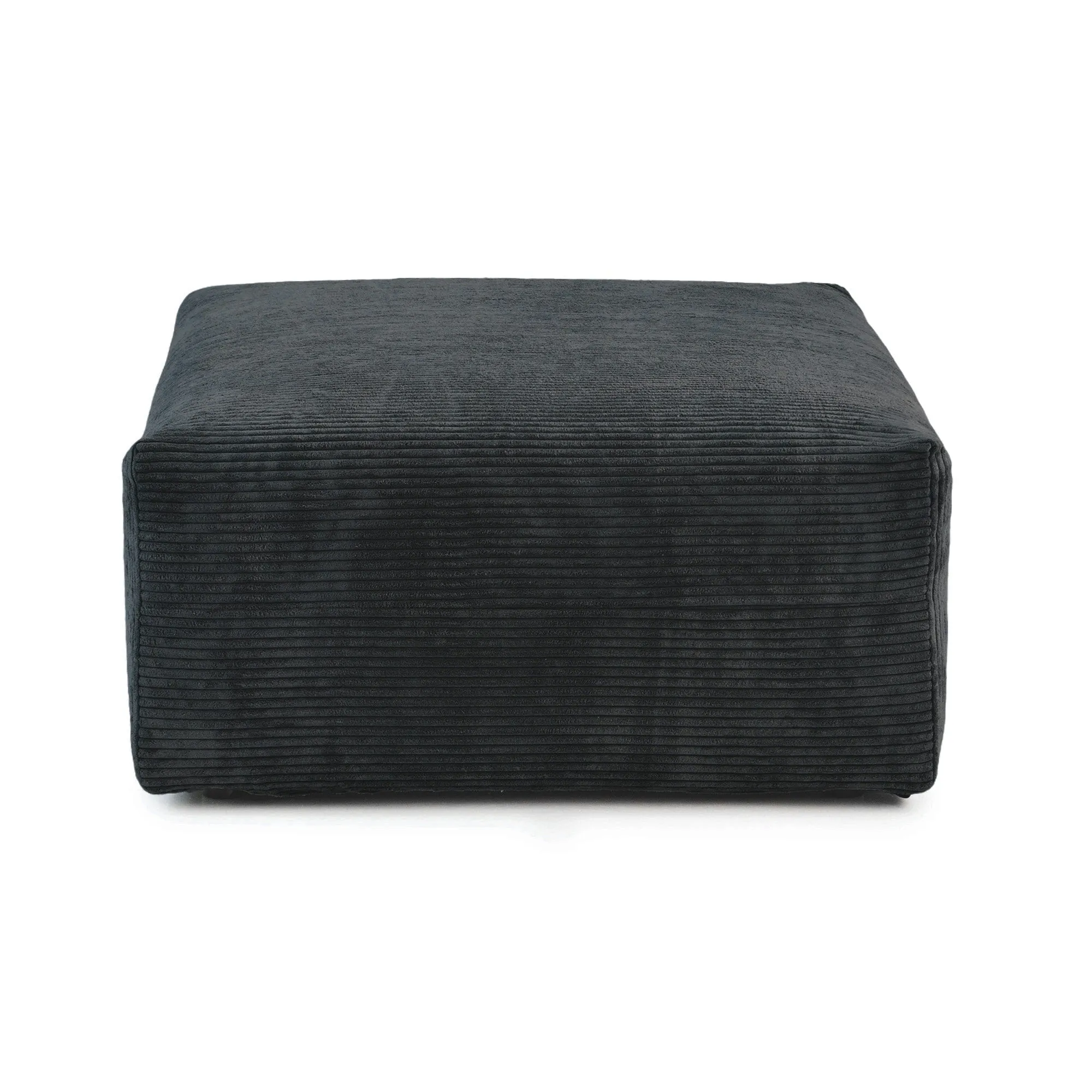 Corduroy  Ottoman- Black