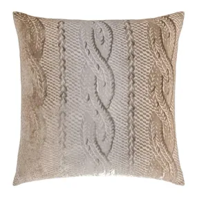 Coyote Cable Knit Velvet Pillow by Kevin O'Brien Studio