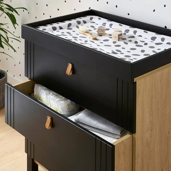 CuddleCo Rafi 2 Piece Nursery Furniture Set - Oak & Black