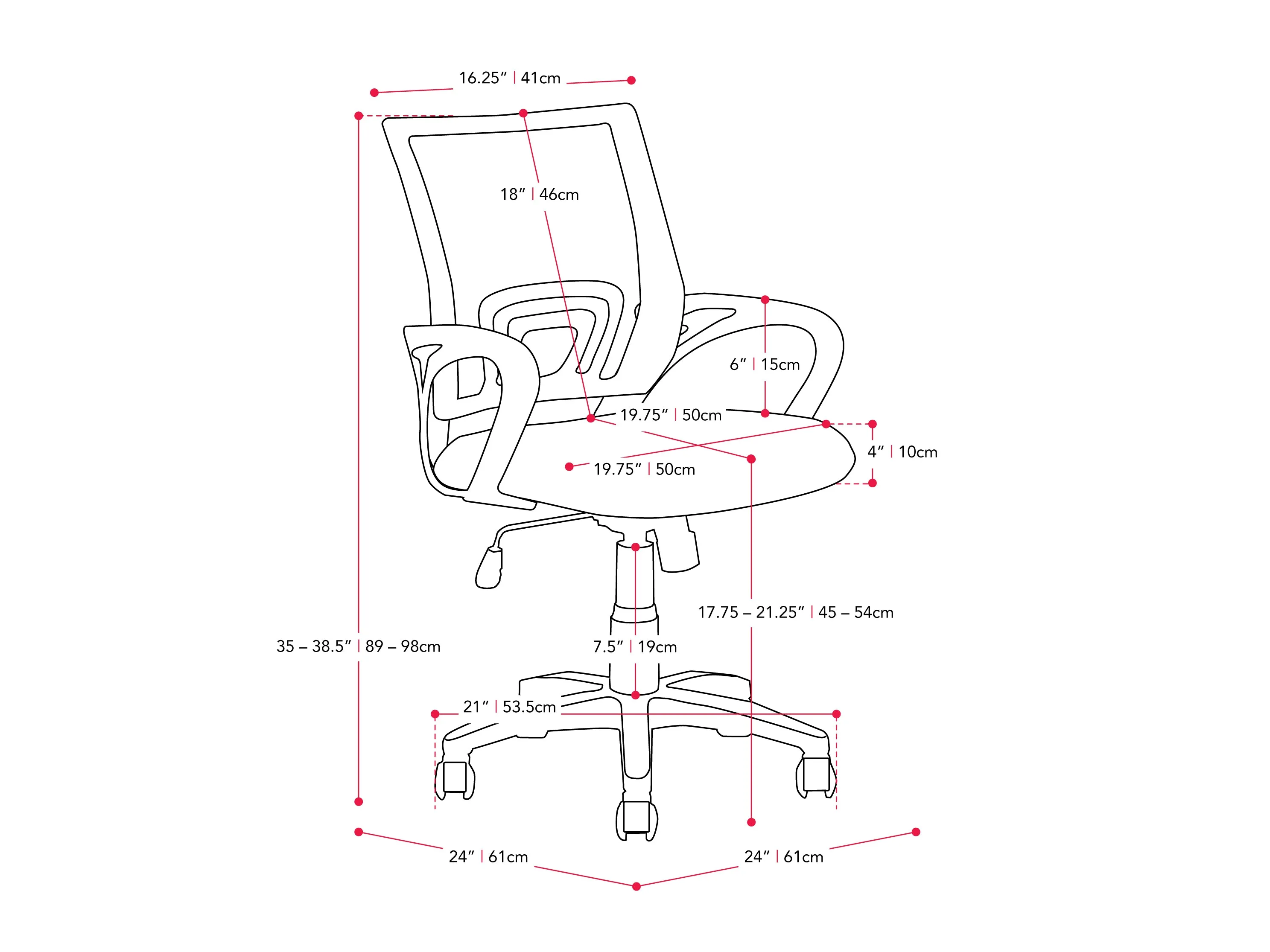 Dark Brown Mesh Back Office Chair