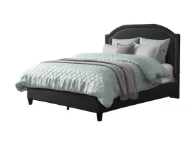 Dark Grey Upholstered Queen Bed