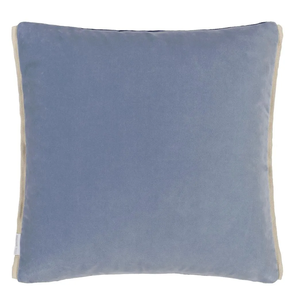 Designers Guild Varese Cerulean & Sky Velvet Decorative Pillow