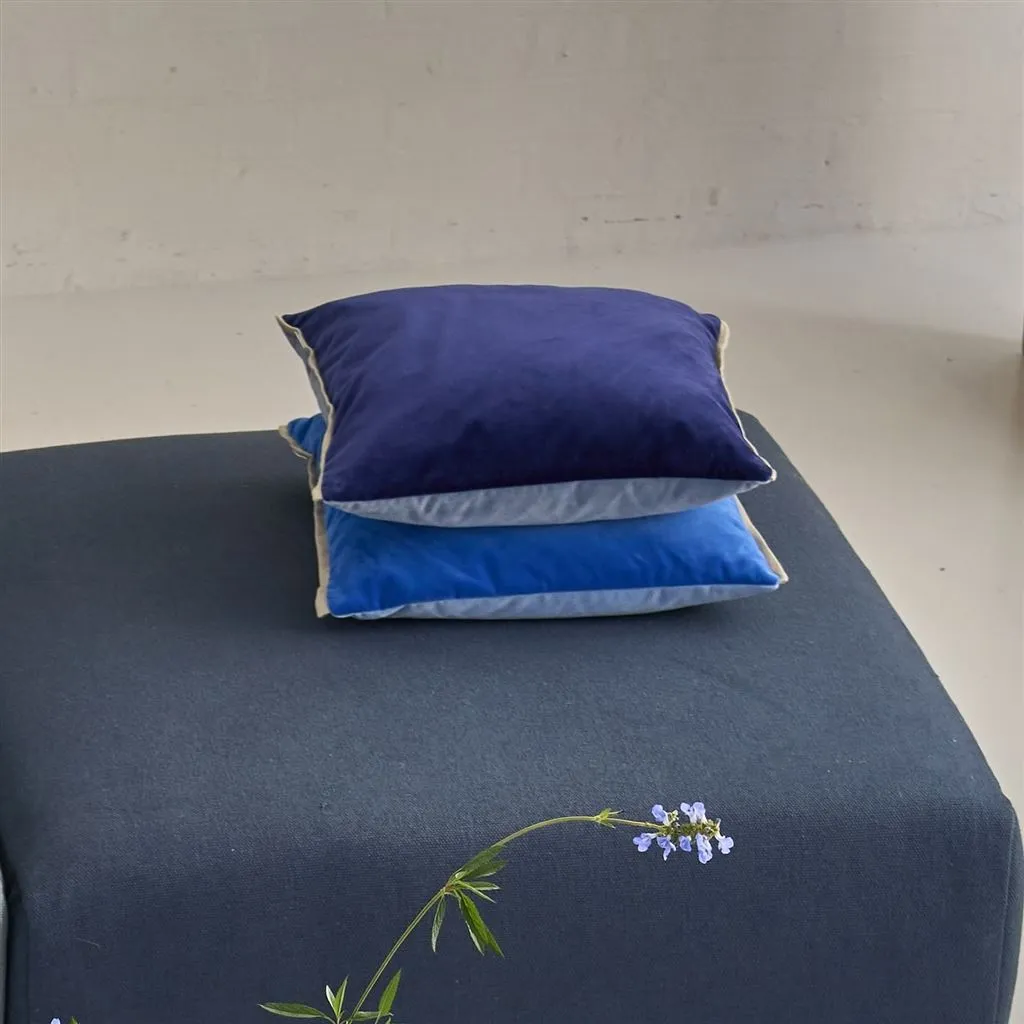 Designers Guild Varese Cerulean & Sky Velvet Decorative Pillow