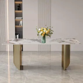 Dining Table 6-8 Seater Luxury Marble Table Work Desk-Q35