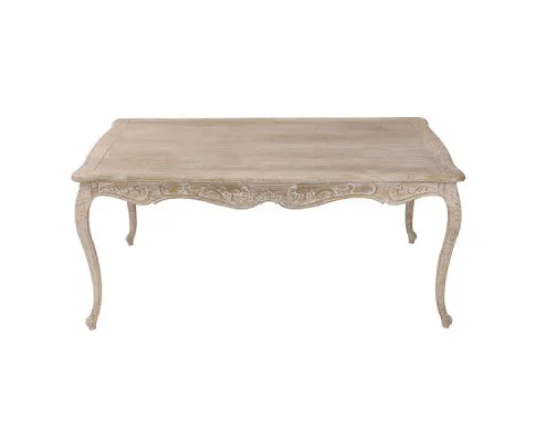 Dining Table Oak Wood Plywood Veneer White Washed Finish in large Size