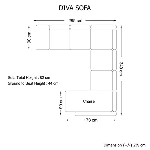 Diva 6 Seater Black (New)