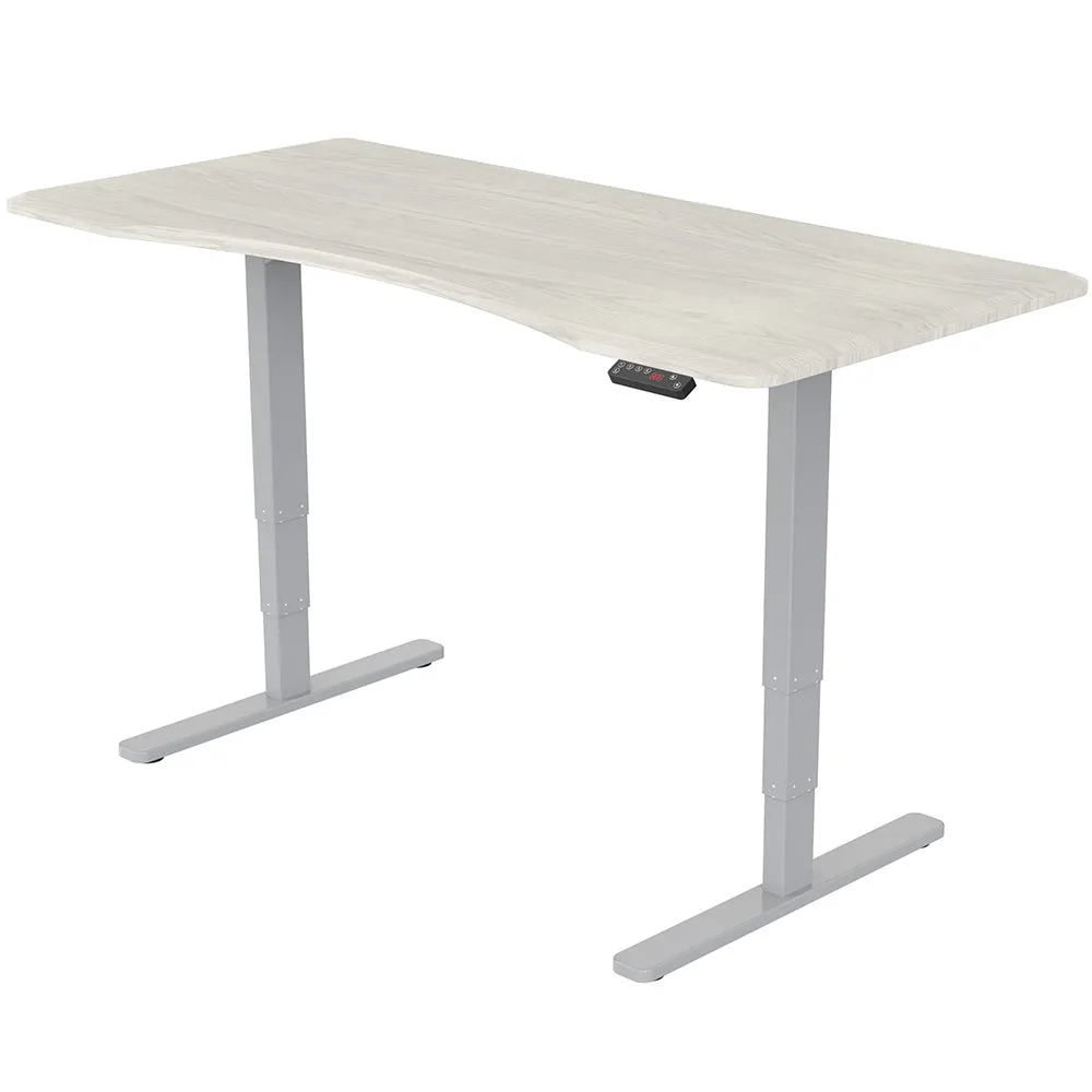 Dual Motor 120kg Sit Stand Desk 150x70cm, Electric White Oak - Fortia