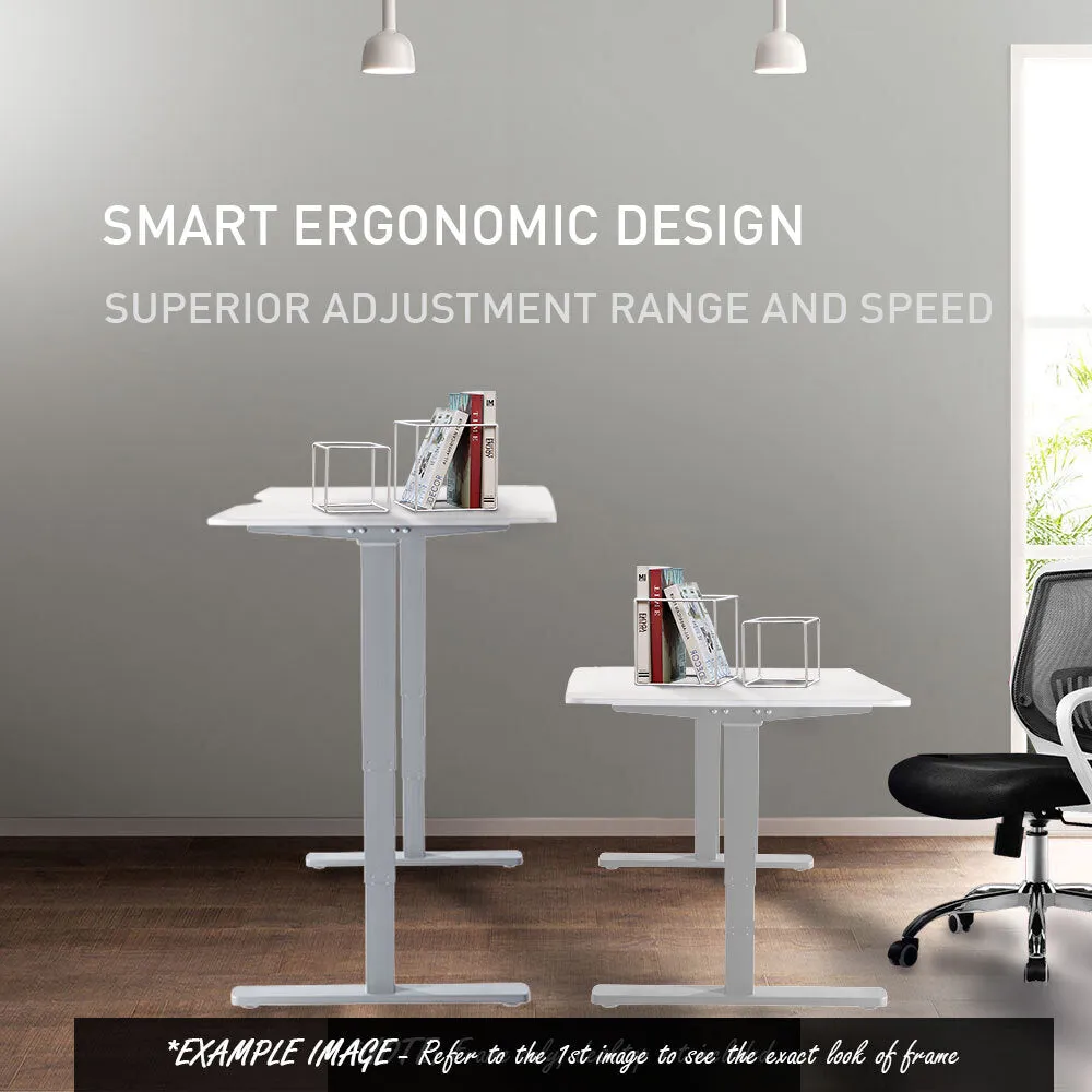 Dual Motor Electric Sit-Stand Desk, Adjustable 62-128cm, 150x70cm, 120kg Load, White Oak/Silver FORTIA