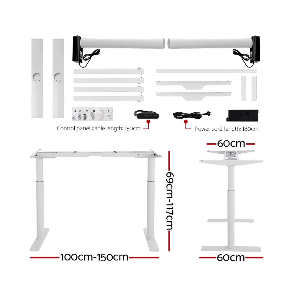 Dual Motor Electric Standing Desk 140CM, Adjustable Height - Artiss