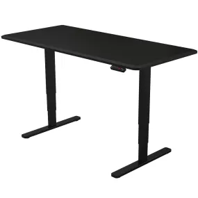 Dual Motor Electric Standing Desk 150x70cm, 62-128cm Adjustable, Black | FORTIA