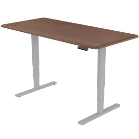 Dual Motor Sit-Stand Desk 160x75cm, 120kg Load, Walnut/Silver – FORTIA