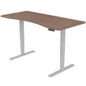 Dual Motor Walnut Sit-to-Stand Desk, 150x70cm, Height Adjustable, 120kg Load, FORTIA