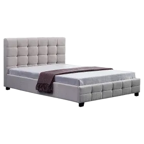 Durable Linen Queen Bed Frame & Button Tufted Headboard