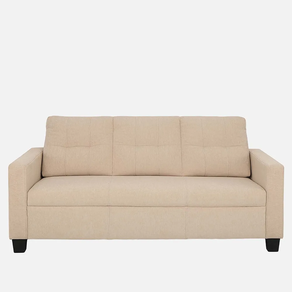 Ease Beige Fabric 3 Seater Sofa