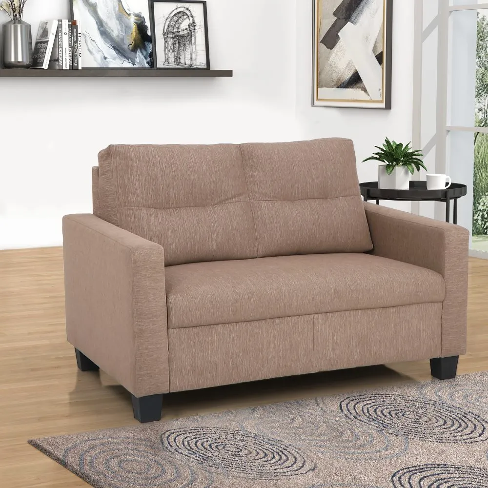 Ease Brown Fabric 2 Seater Sofa