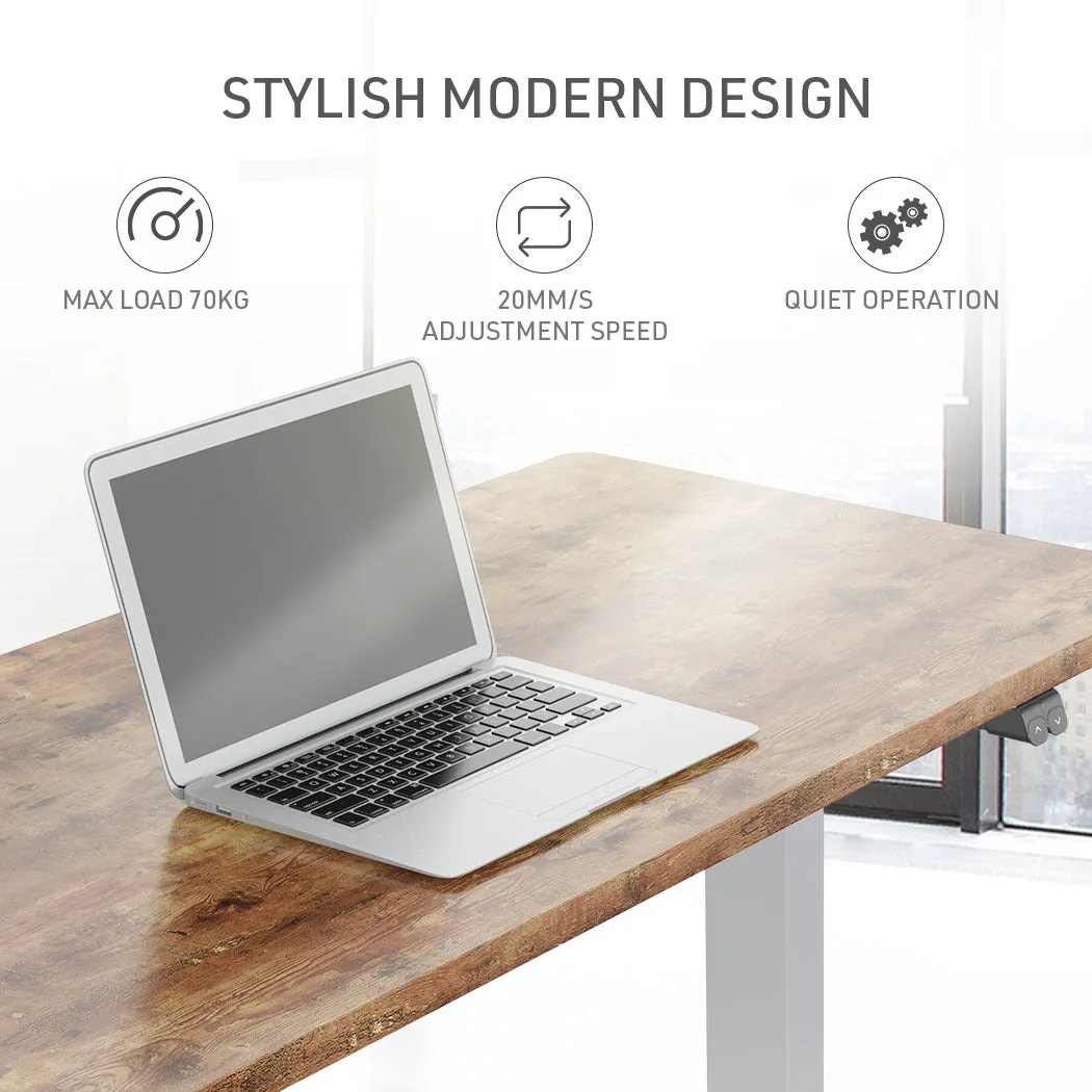 Electric Sit-Stand Desk, 140x60cm, 72-118cm, Oak/Silver, Fortia