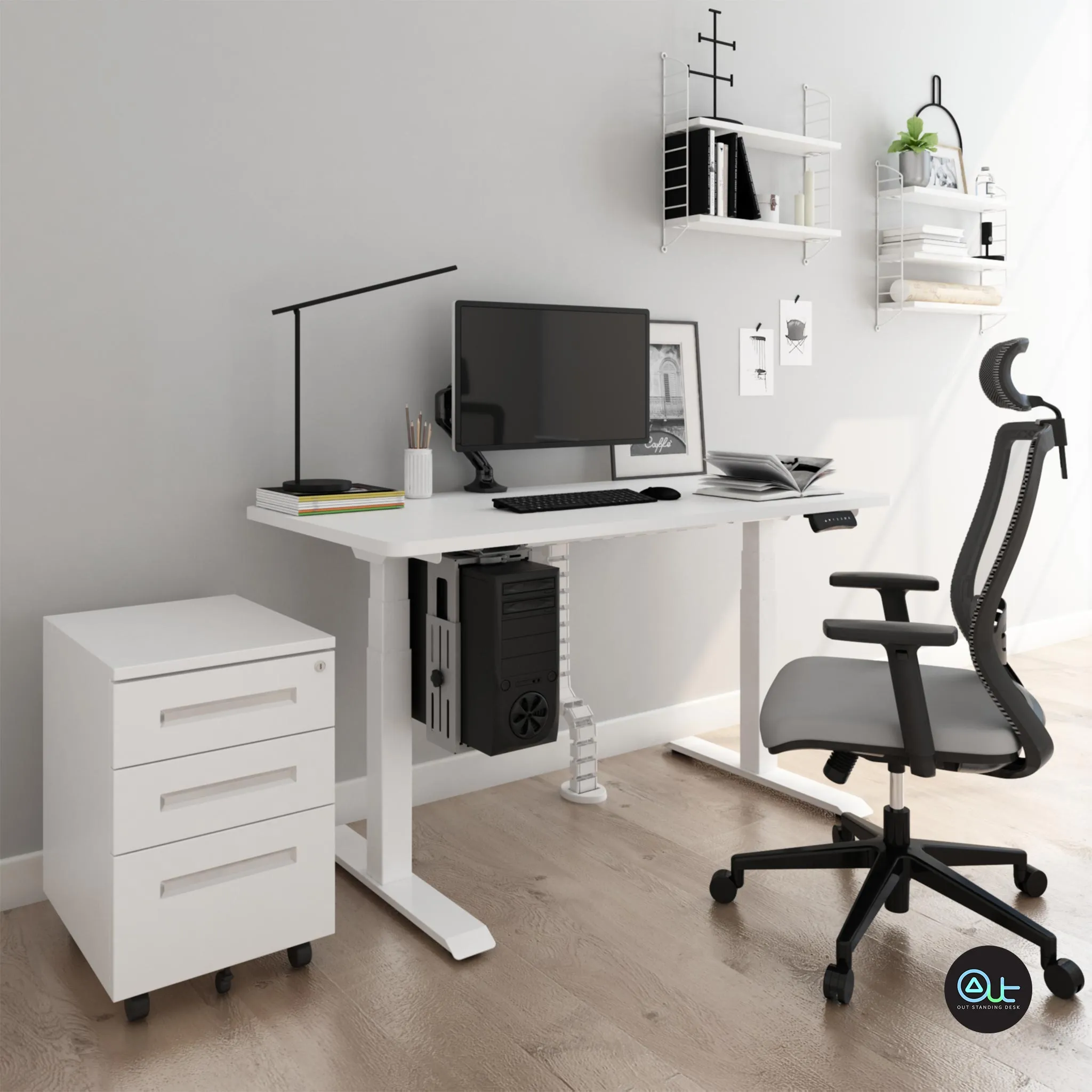 ELITE-IB Dual Motor Standing Desk／Black Frame / 140*70cm (S2)