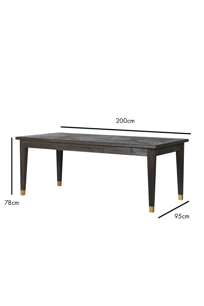 Elm & Brass Dining Table