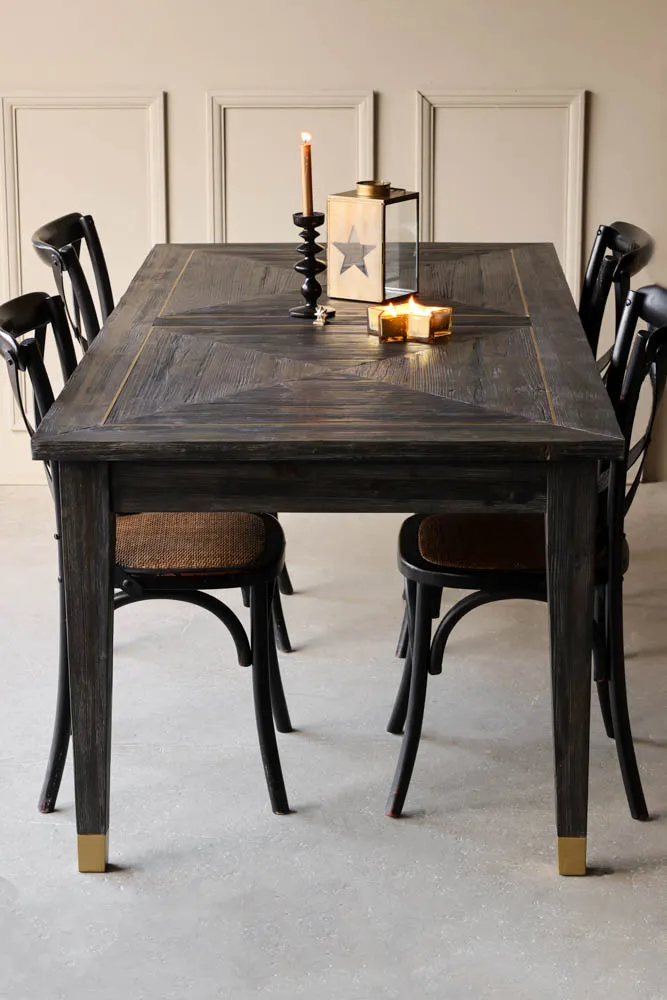 Elm & Brass Dining Table