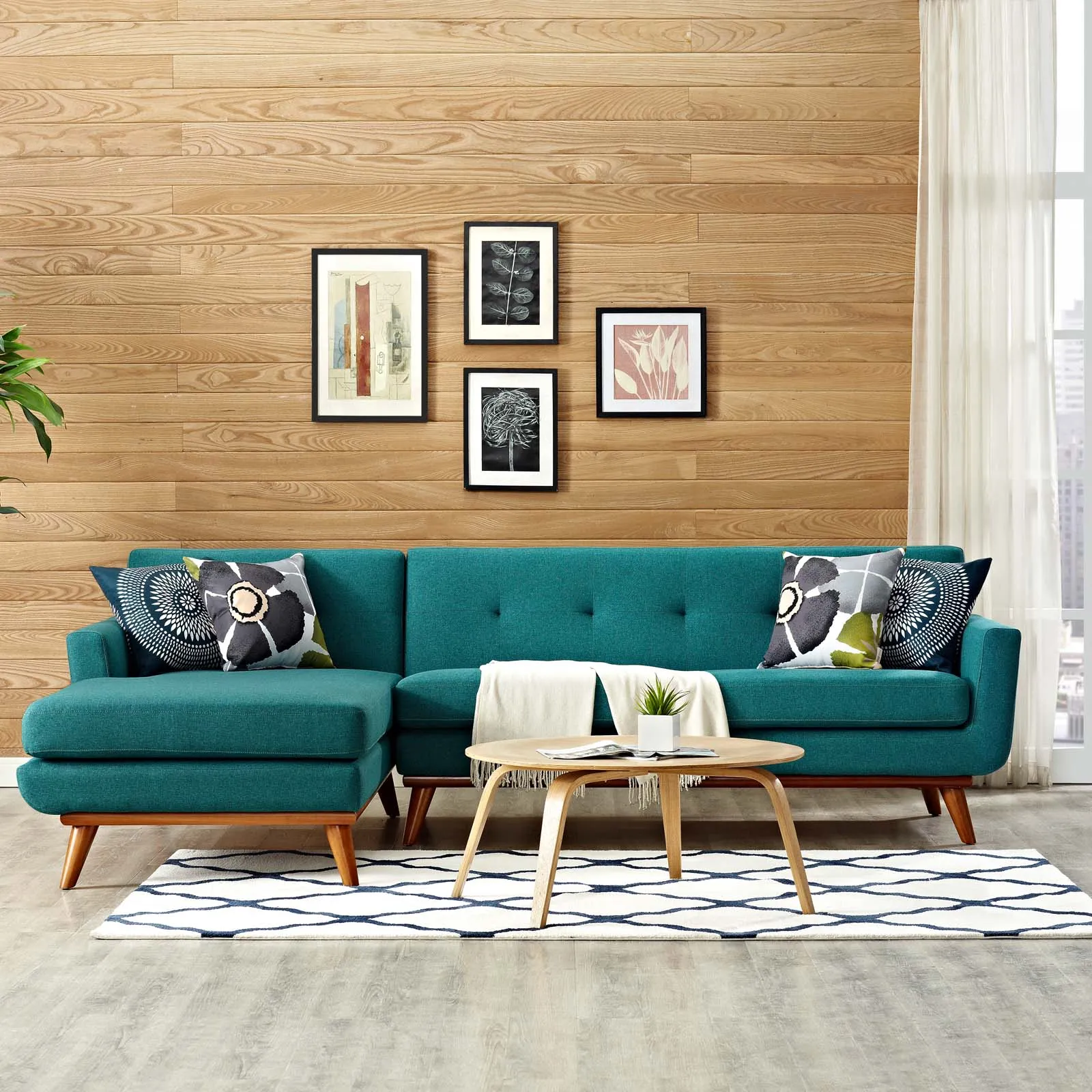 Engage Left-Facing Upholstered Fabric Sectional Sofa