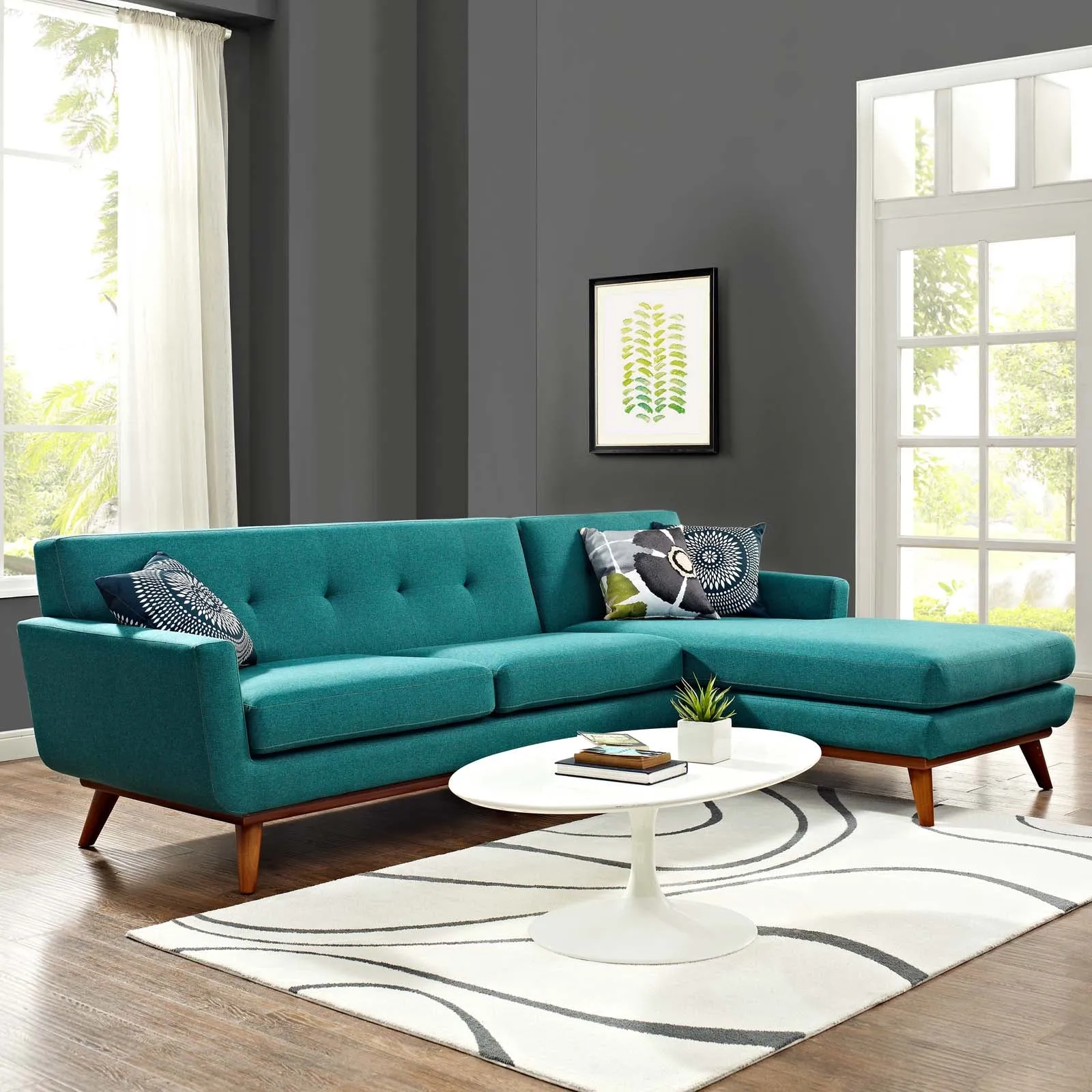 Engage Right-Facing Upholstered Fabric Sectional Sofa