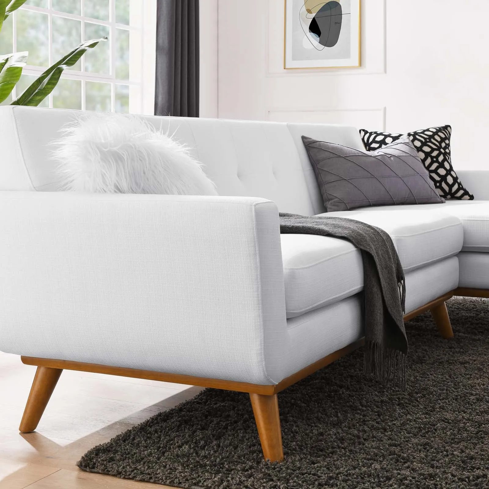 Engage Right-Facing Upholstered Fabric Sectional Sofa