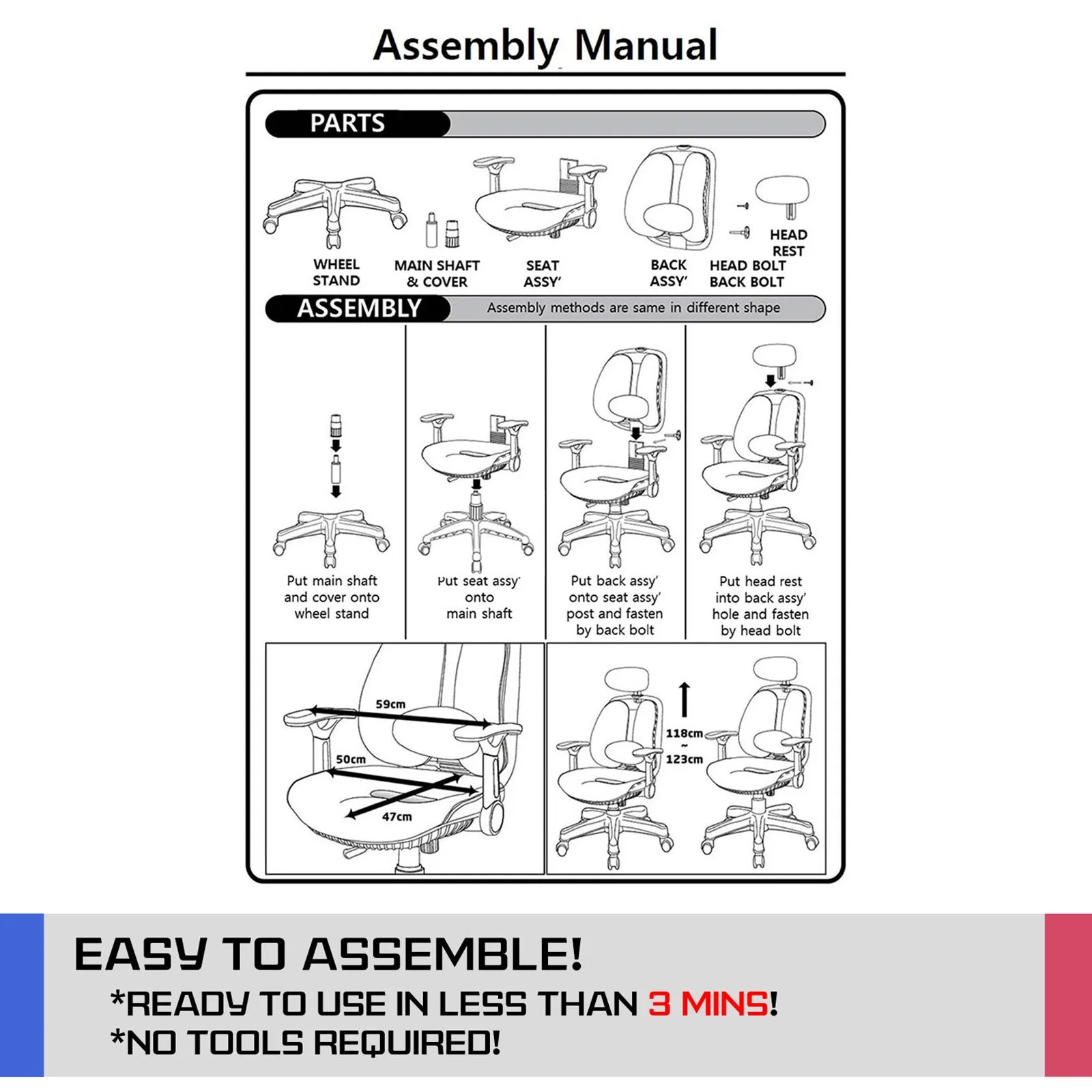 Ergonomic Computer Gaming Chair, Adjustable, Lumbar Support