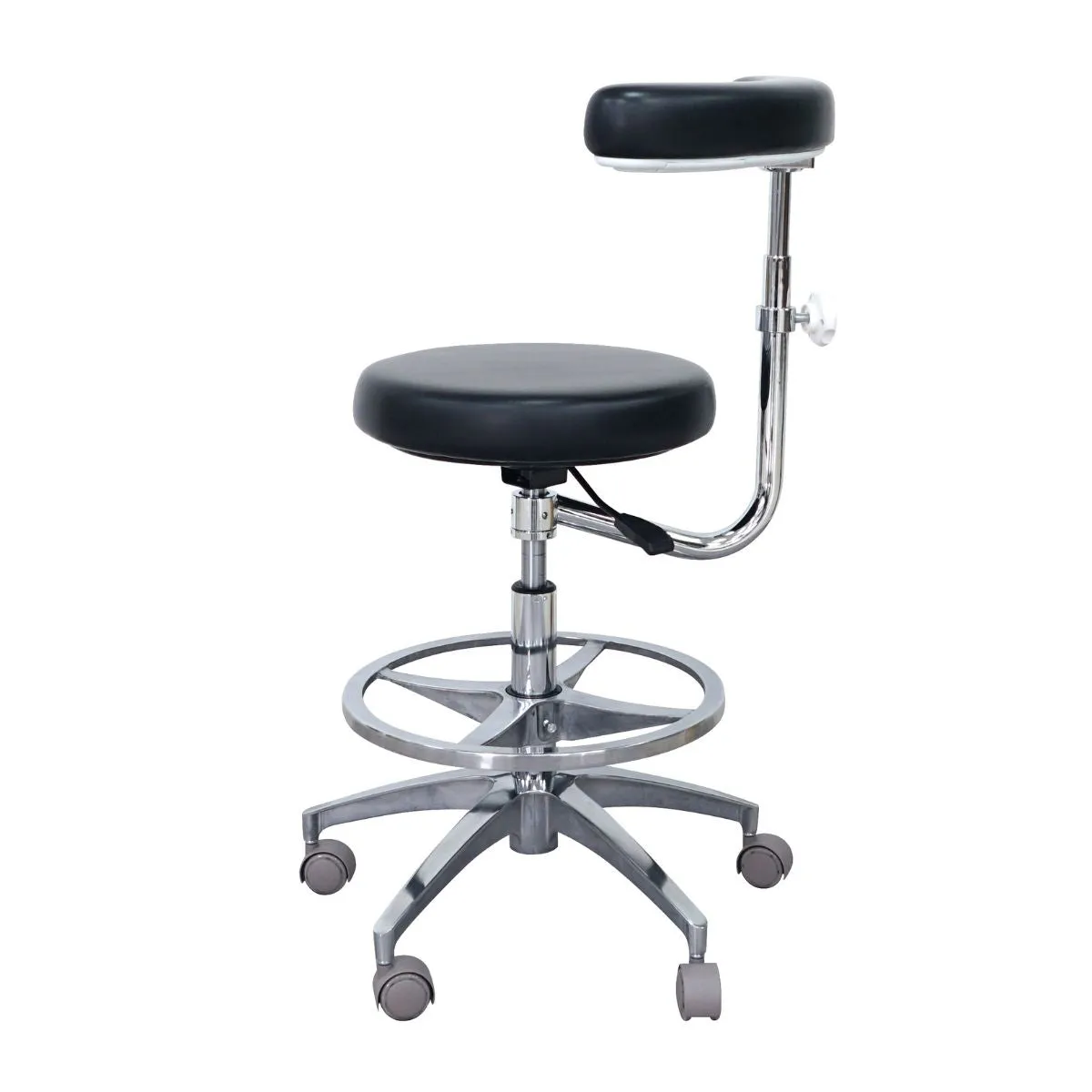 Ergonomic Dental Medical Stool with 360 Degree Rotation Armrest & Footrest