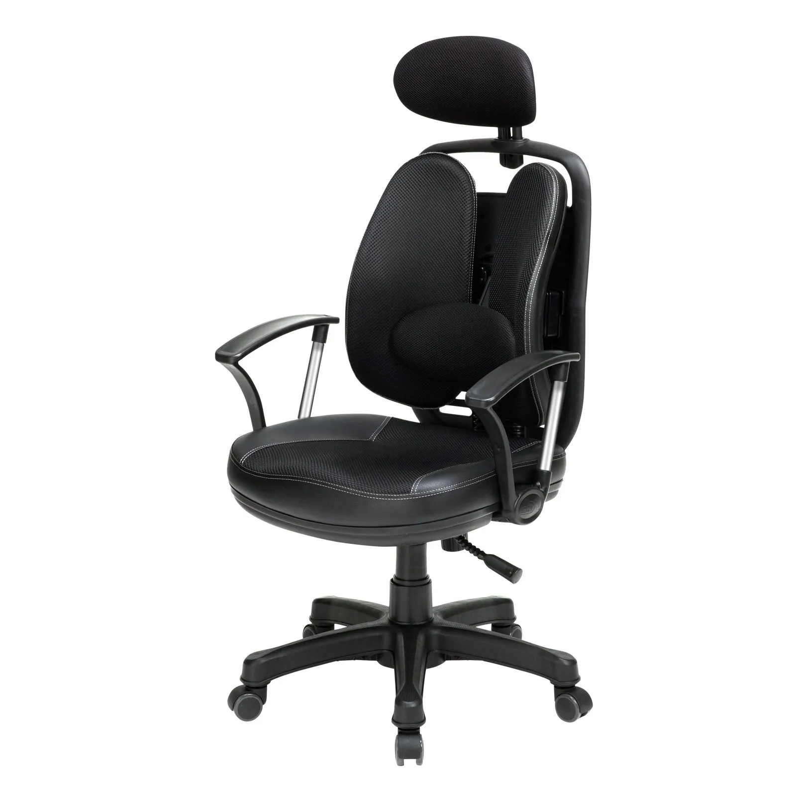 Ergonomic Mesh-Back Office Chair with Lumbar Support - Black