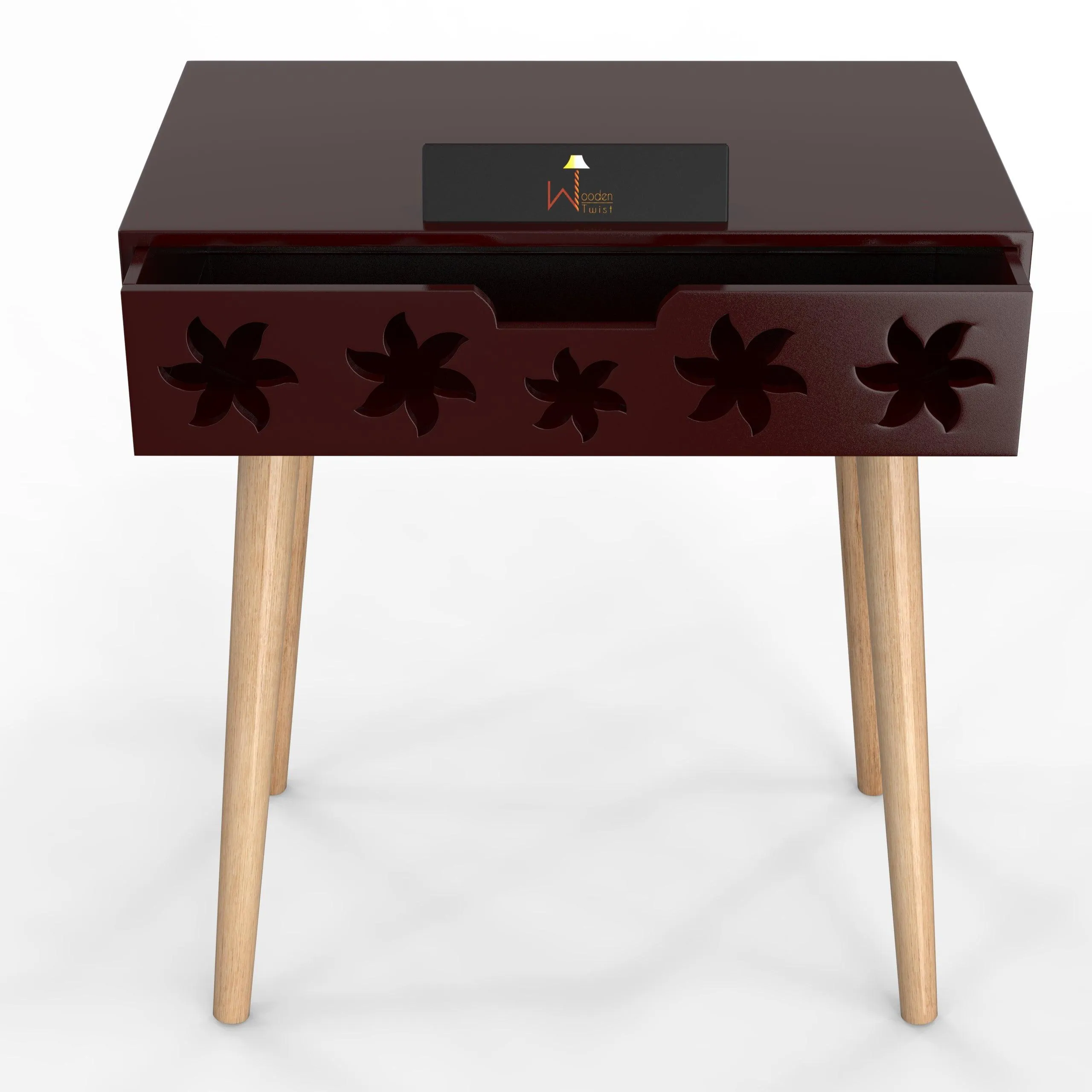 Estrella Wooden Bedside Table With Storage Drawer Nightstand