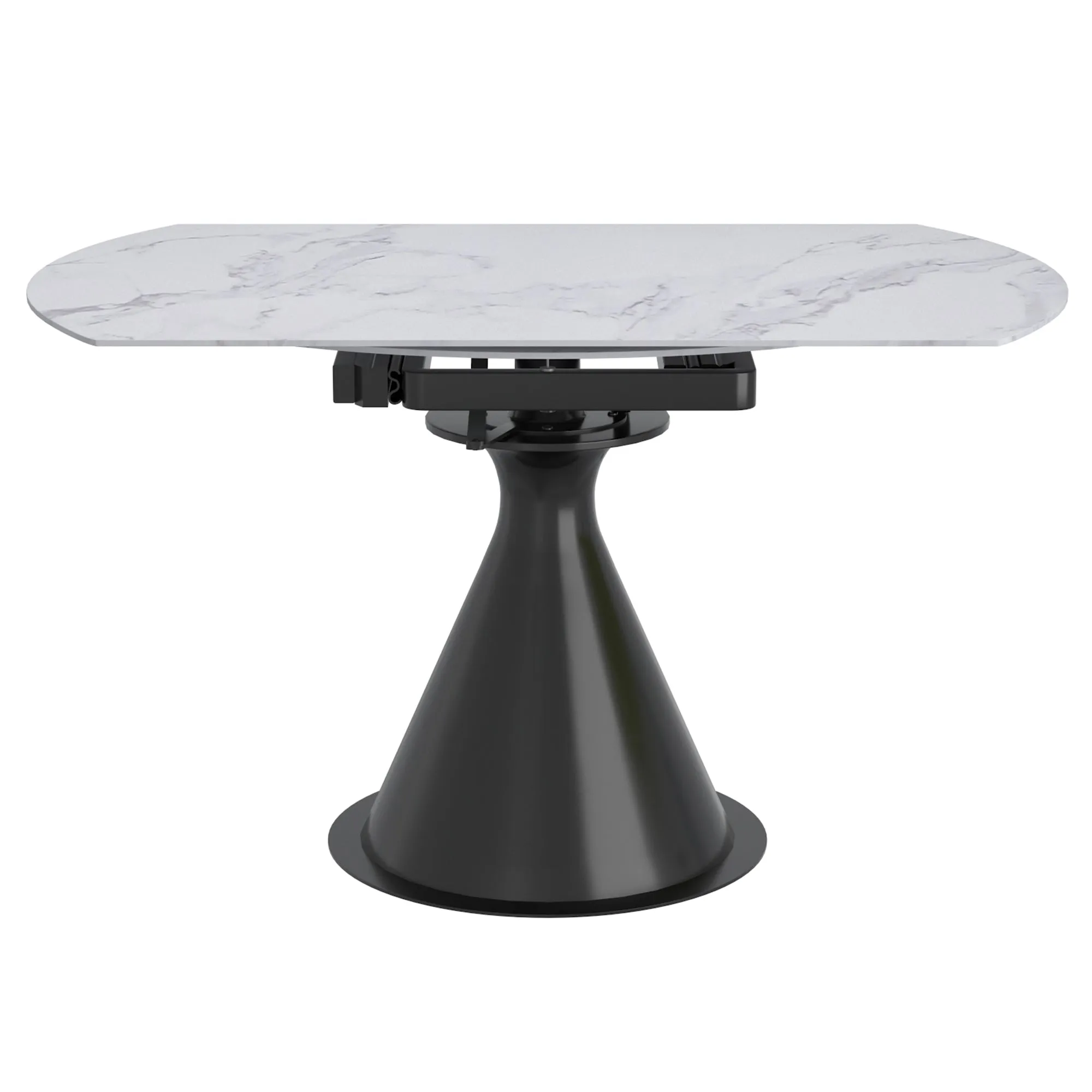 Extendable Round Pedestal Dining Table Calisto White