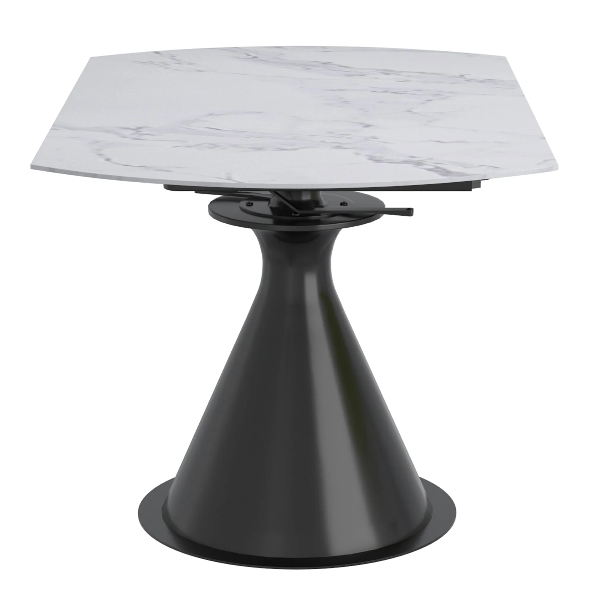 Extendable Round Pedestal Dining Table Calisto White