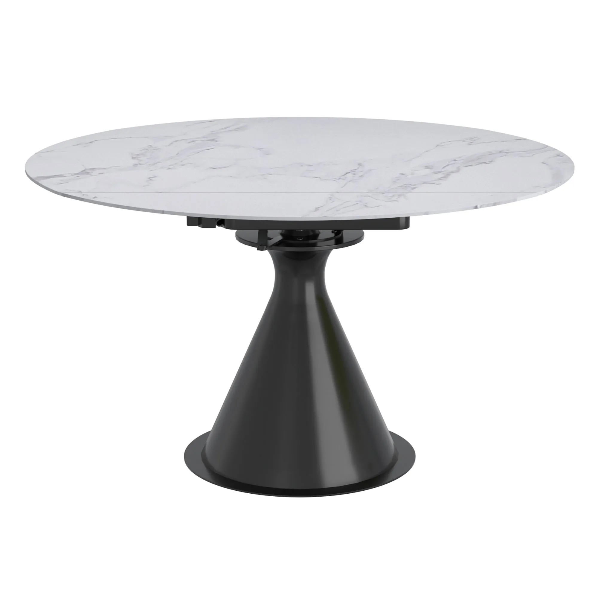 Extendable Round Pedestal Dining Table Calisto White