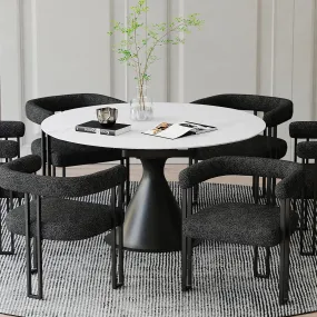 Extendable Round Pedestal Dining Table Calisto White