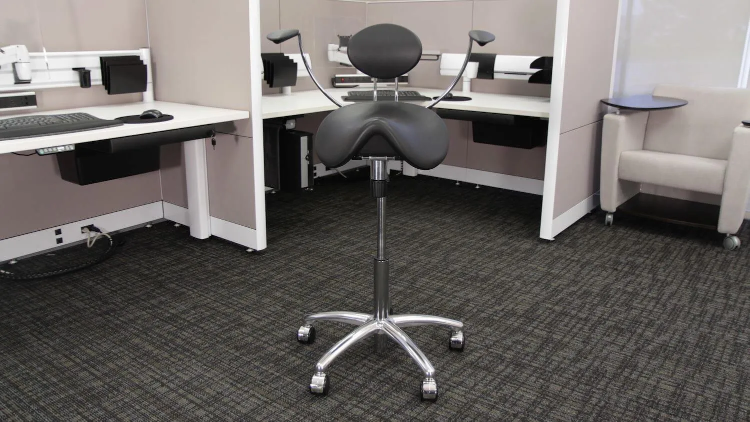 Finest Quality Sit-Stand Saddle Chair  with Back Rest for Better Posture