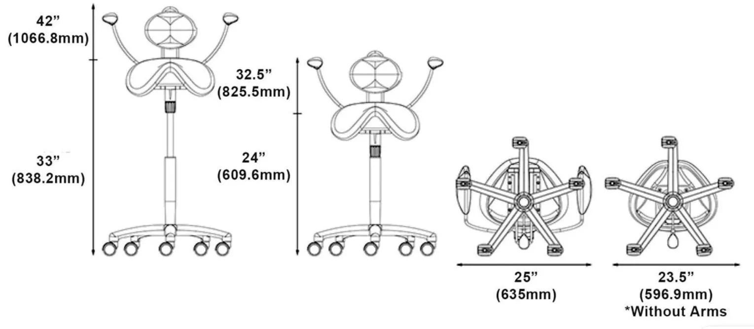 Finest Quality Sit-Stand Saddle Chair  with Back Rest for Better Posture