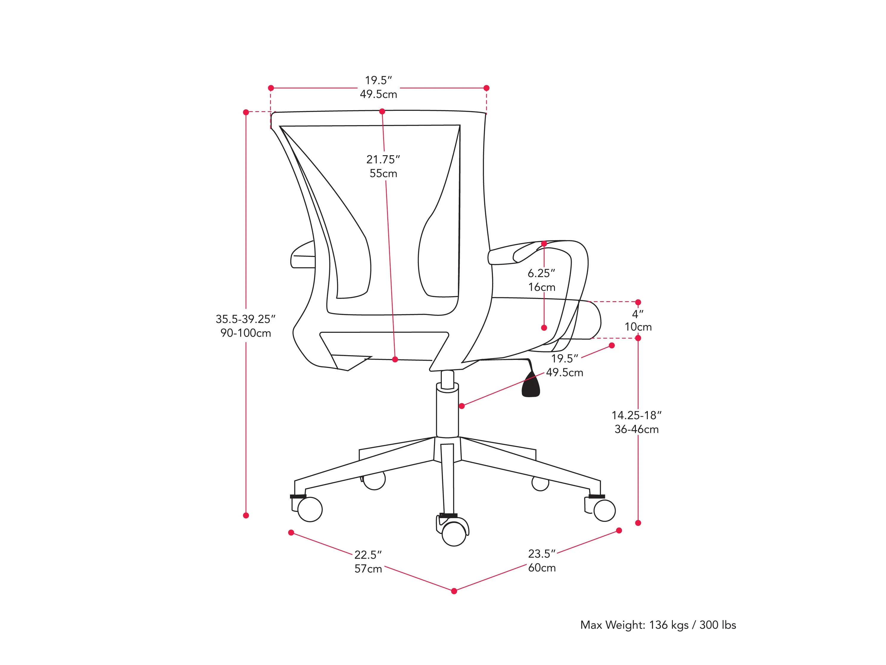 Grey On White Mesh Office Chair