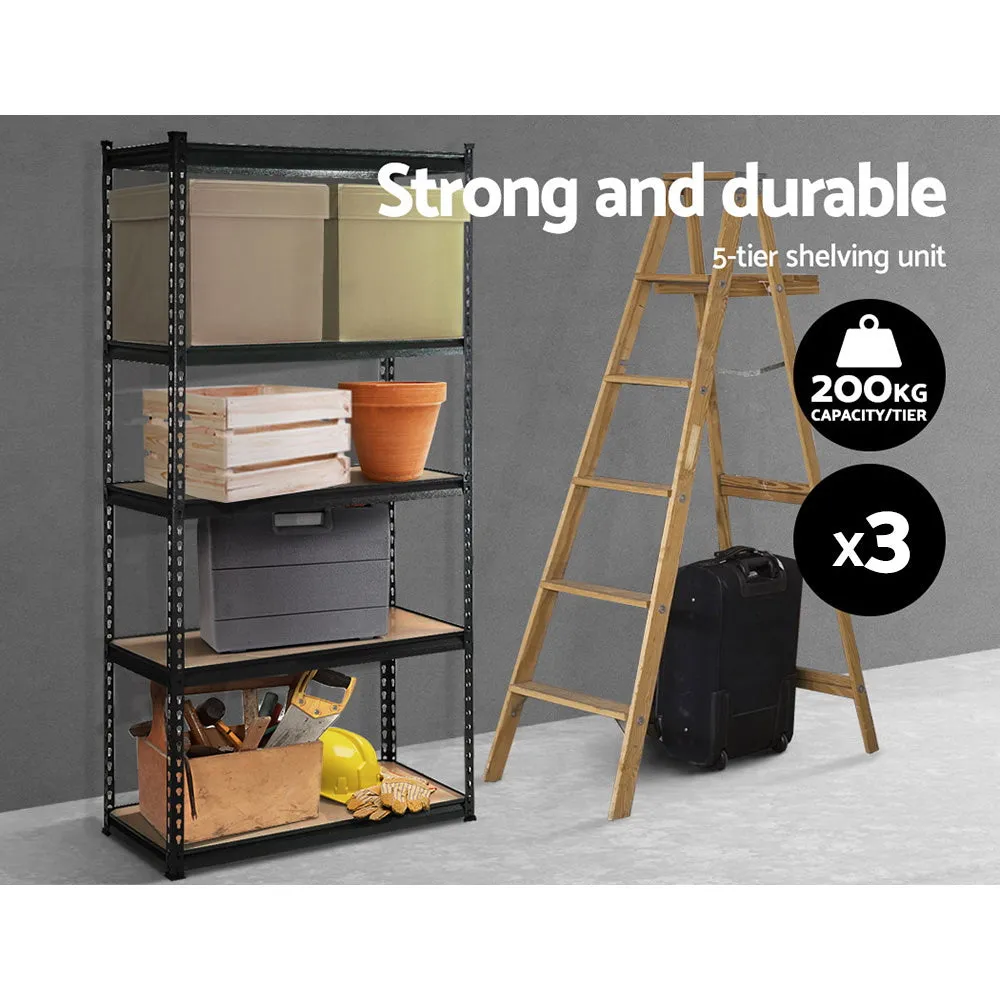 Heavy-Duty Adjustable 5-Tier Garage Shelving Set of 3 - Giantz