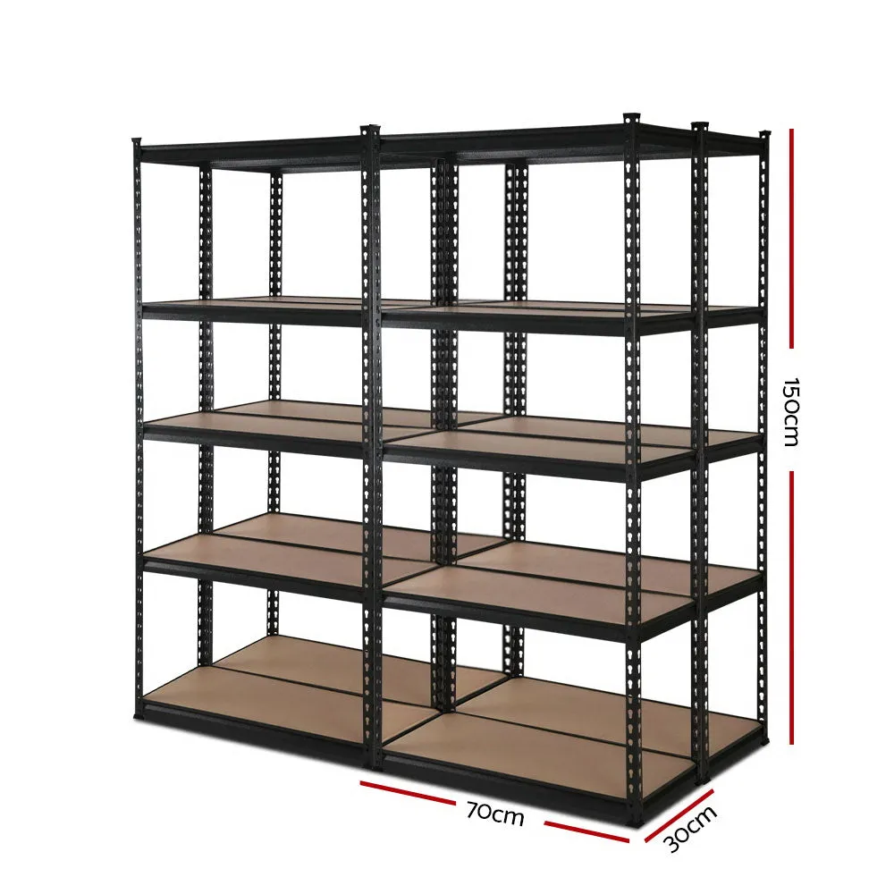 Heavy-Duty Adjustable Garage Shelving 4-Pack Black - Giantz